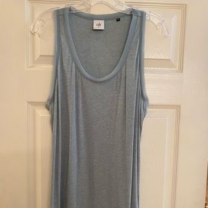 Cabi racer back tank, chiffon edging in Size Large